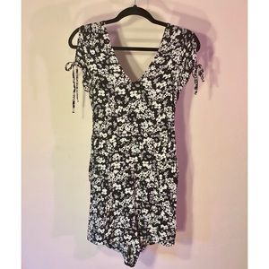 Black & white floral romper